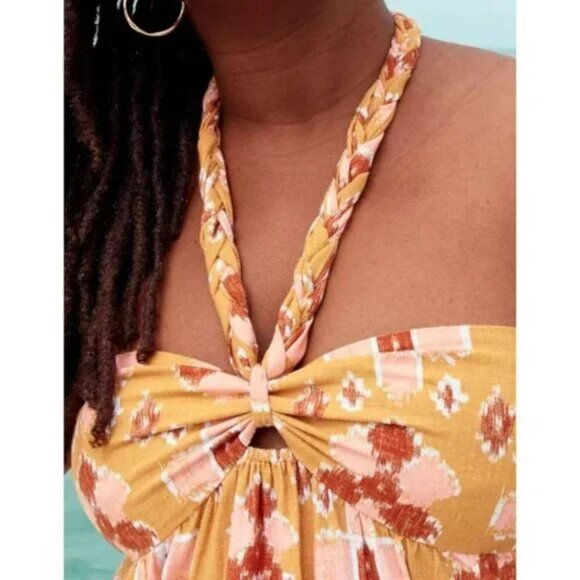 Linen Blend Halter/Strapless Maxi Sundress - Picture 2 of 7